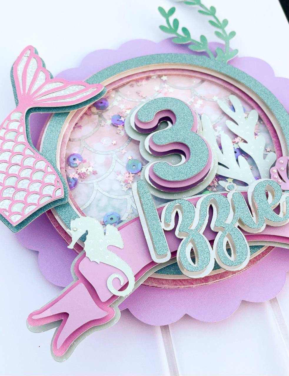 Mermaid theme shaker cake topper - Image 2