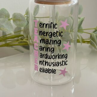 Terrific Teacher glass cup
