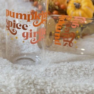 Pumpkin Spice Girlie glass cup